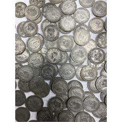 Approximately 560 grams of Great British pre 1947 silver one shilling coins