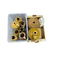 Collection of stoneware flagons and jugs, including Doulton Lambeth example, etc  