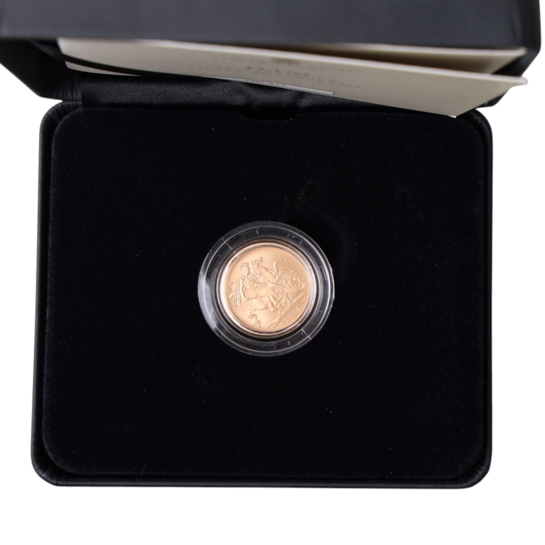 The Royal Mint United Kingdom 2024 'D-Day' gold brilliant uncirculated full sovereign coin, struck on the day, from an edition of 1000, cased and boxed with certificate