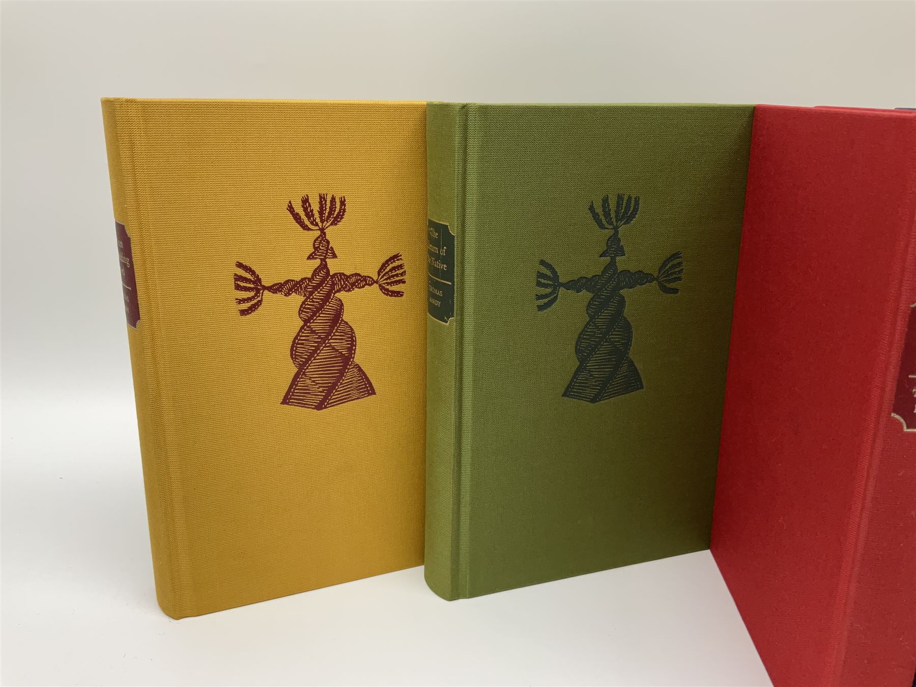 Folio Society - fifteen volumes including ten by Thomas Hardy, together with The Waning of the Middle Ages and Doctor Zhivago, etc, all missing slip covers 