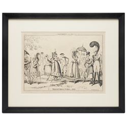 George Cruikshank (British 1792-1878): Monstrosities of 1824 and Monstrosities of 1818, pair of monochrome engravings max 24.5cm x 35cm (2)