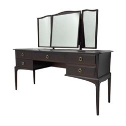 Stag Minstrel - dressing table, fitted with triple mirror and five drawers, and matching stool