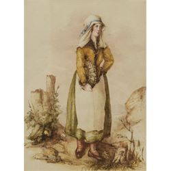 English School (Early 20th century): Young Maid, watercolour unsigned 18cm x 13cm