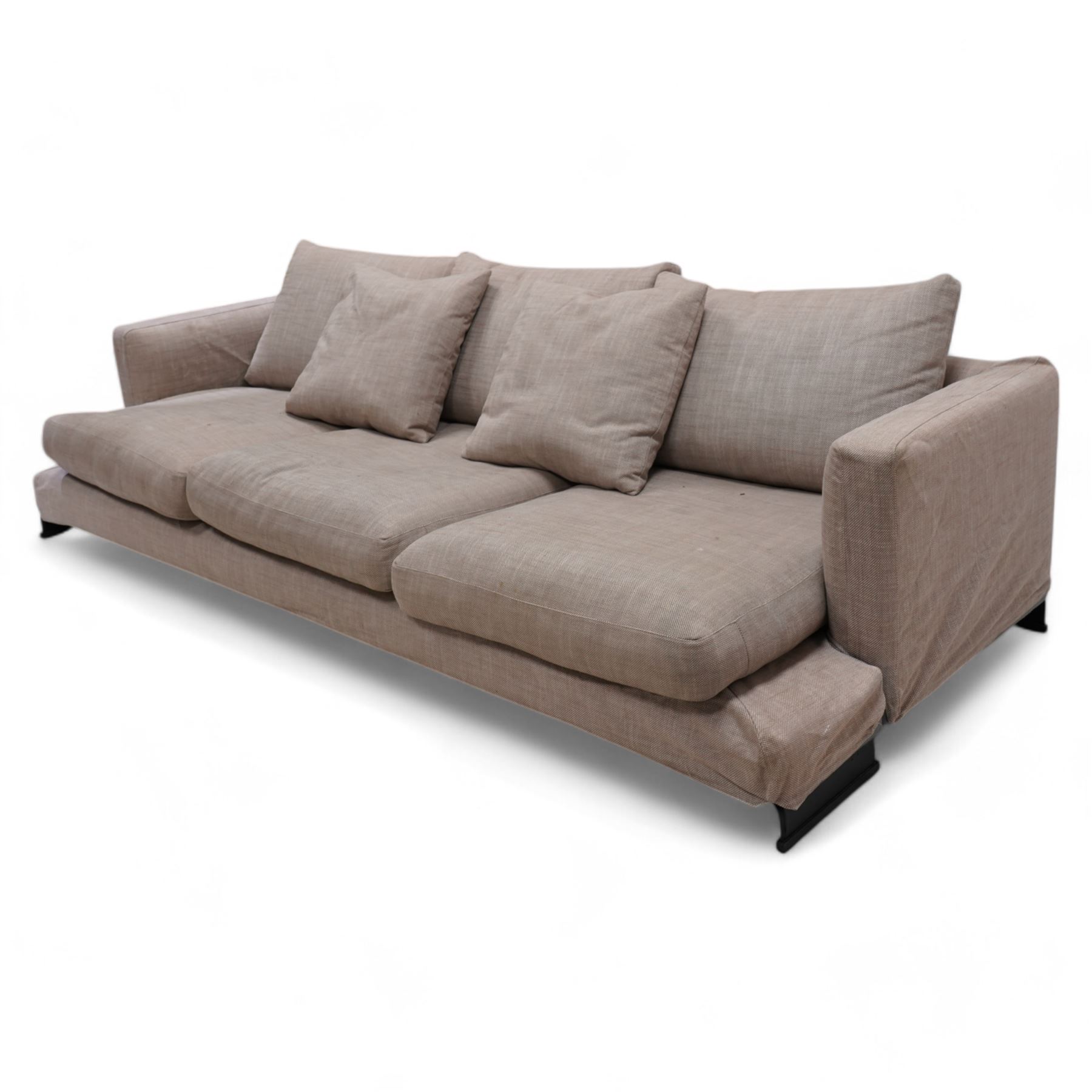 Camerich - 'Lazy Time' grande three-seat sofa, in neutral loose cover, on angular feet 