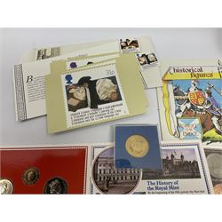 United Kingdom 1985 brilliant uncirculated coin collection, two Queen Elizabeth II unofficial coin year sets dated 1966 and 1967, sterling silver medallic first day cover, small number of first day covers and PHQ cards, Royal Mail 'The Story of P&O' five pound book of stamps etc