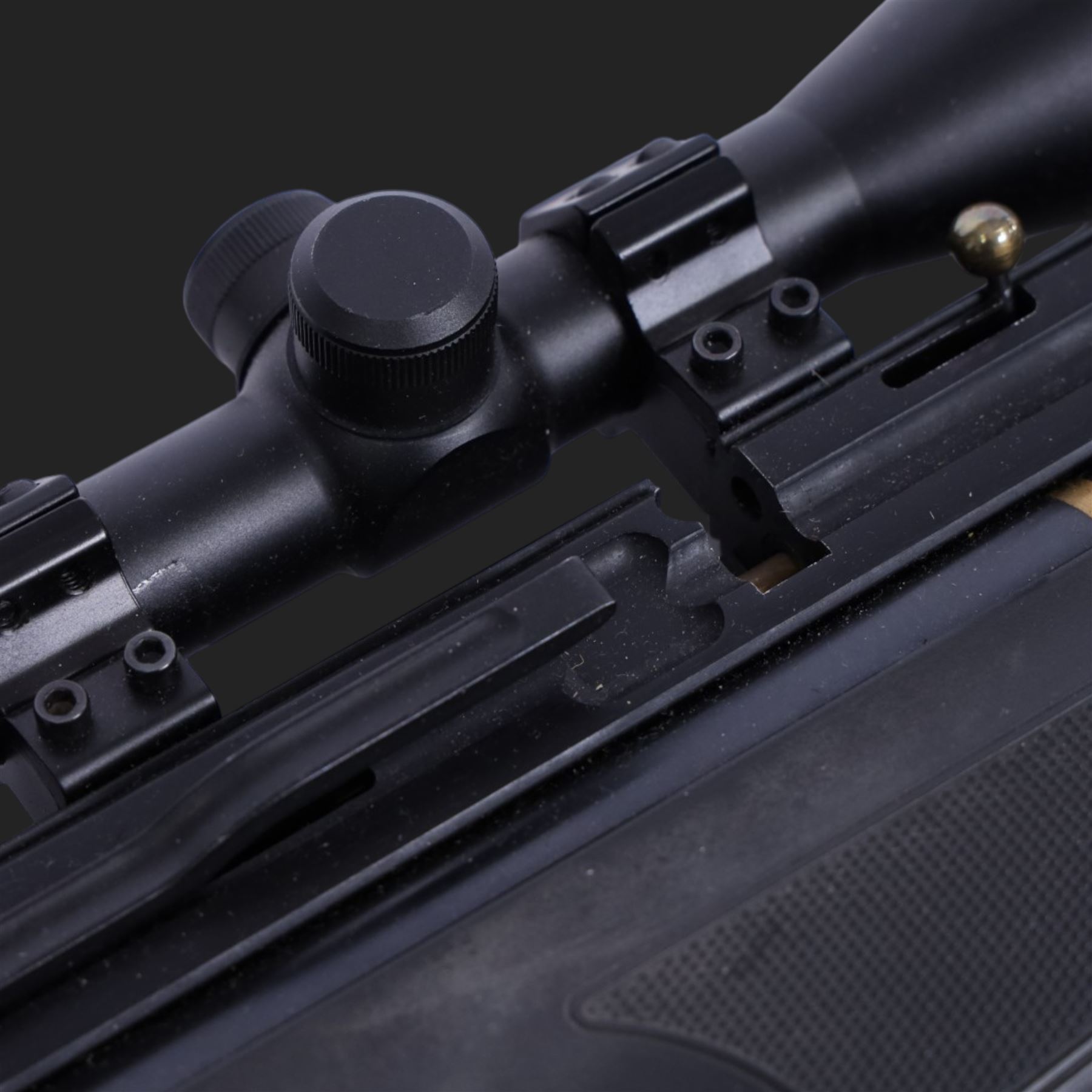 Hatsan AT44-10 air rifle, .22 cal, Max pressure 200 bar, serial number 041420511, fitted with 3-12x50 scope, L118cm
