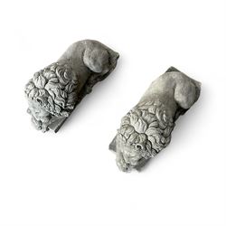 Pair of small cast stone Canova Lions