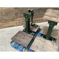 Two pairs of Victorian cast iron potato scales, one damaged with a 5kg weight