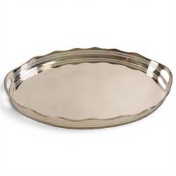 Set of twelve silver plate place holders, with grapes to the front, together with three bottle holders, butlers tray etc
