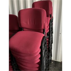 Twenty red and three black fabric metal conference chairs  - THIS LOT IS TO BE COLLECTED BY APPOINTMENT FROM DUGGLEBY STORAGE, GREAT HILL, EASTFIELD, SCARBOROUGH, YO11 3TX