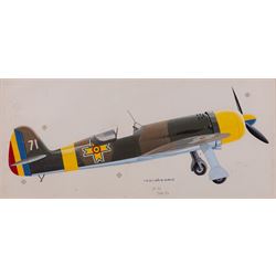 John Batchelor (British 1936-2019): Aircraft Studies, set of eleven gouaches variously signed and inscribed, max 35cm x 52cm (11)