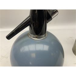 Sparklet 'The Prana' soda siphon charger, together with a Sparklets 'Globemaster' soda siphon in blue, circa 1960-80, tallest H38cm