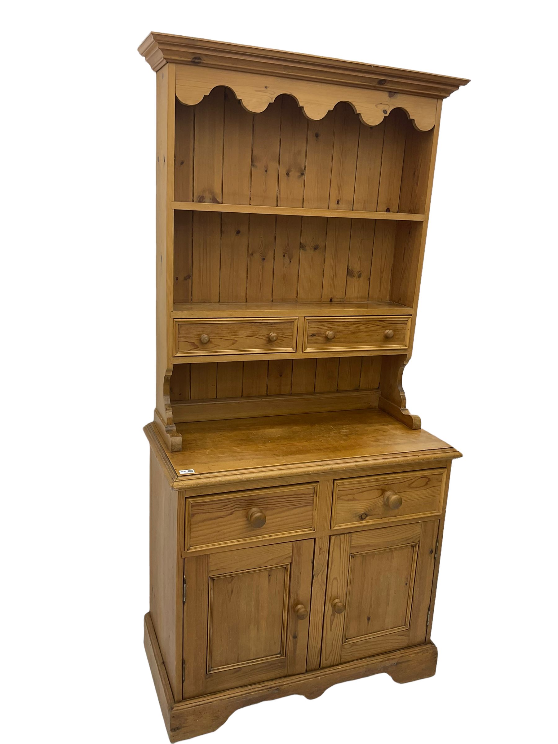 Traditional waxed pine dresser and rack The Furnishings Sale