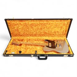 Fender Stories Collection Brent Mason Telecaster electric guitar in primer grey with maple neck and finger board with convertible Glaser Bender, made in Corona California, serial no. US22064029, contained within a G&G Fender hard case with orange interior, guitar L97.5cm