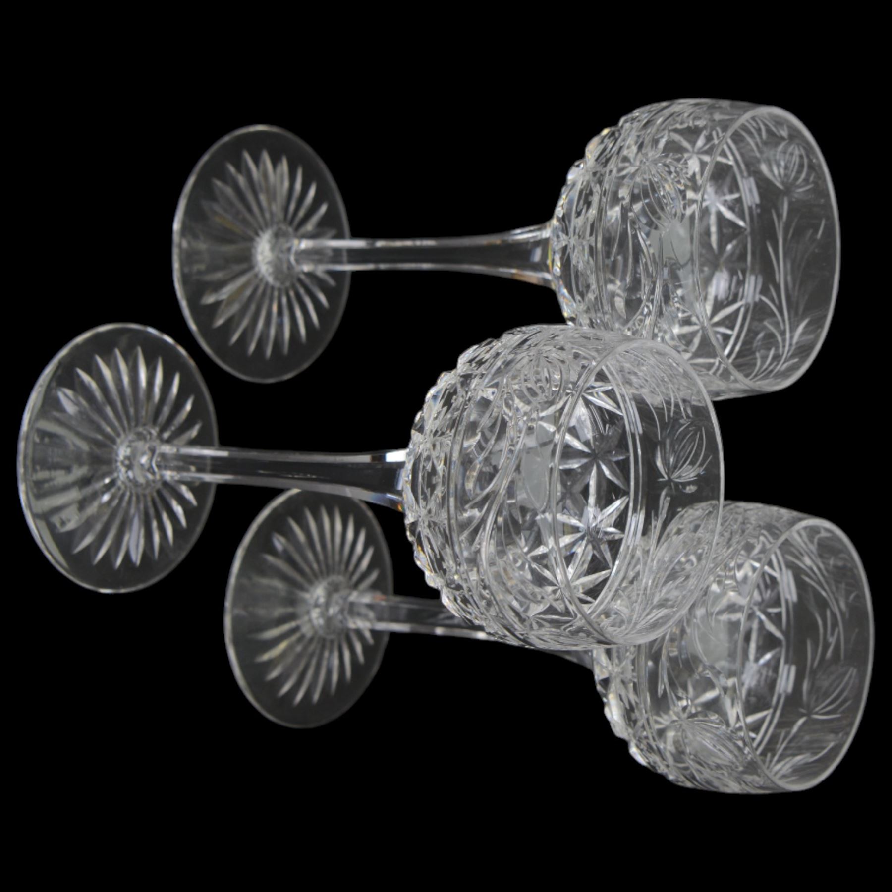 Stuart Crystal Mansfield pattern drinking glasses, including hock glasses, sherry glasses and wine glasses, together with a matching water jug (42)