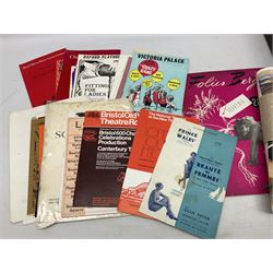 Miscellaneous ephemera including large quantity of theatre programmes c1936-2000s, some bearing signatures; 1930s/40s sheet music; film magazines including Screenland 1928, Theatre Arts 1950s, Film Review 1980s/90s etc
