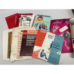 Miscellaneous ephemera including large quantity of theatre programmes c1936-2000s, some bearing signatures; 1930s/40s sheet music; film magazines including Screenland 1928, Theatre Arts 1950s, Film Review 1980s/90s etc