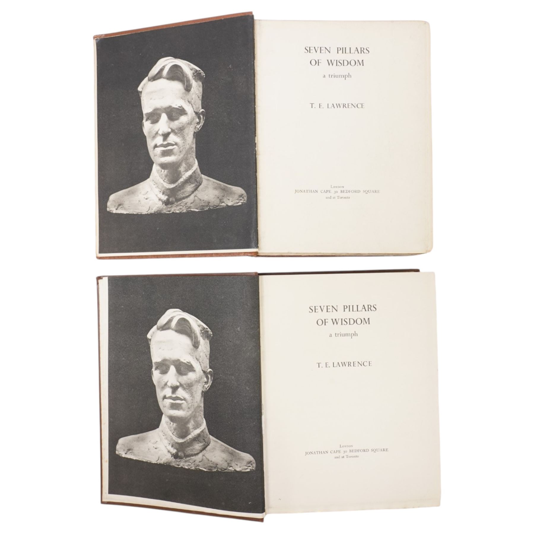 Lawrence, T E - Seven Pillars of Wisdom , first trade edition, Jonathan Cape 1935 original cloth and another copy, fifth impression 1935 (2)