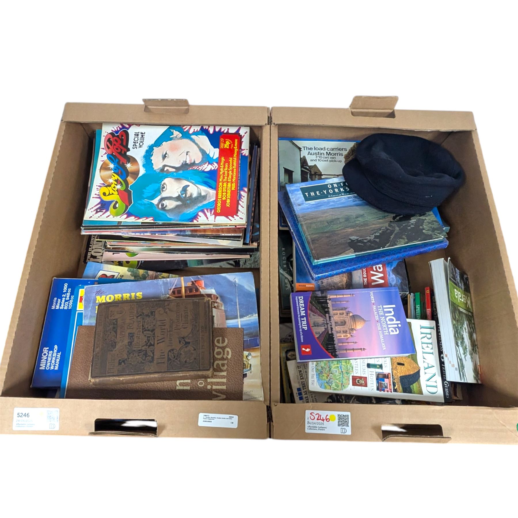 Books and magazines, including Radio One The Story of Pop, London Illustrated News Back to the Moon edition, Morris Minor reference books, etc 