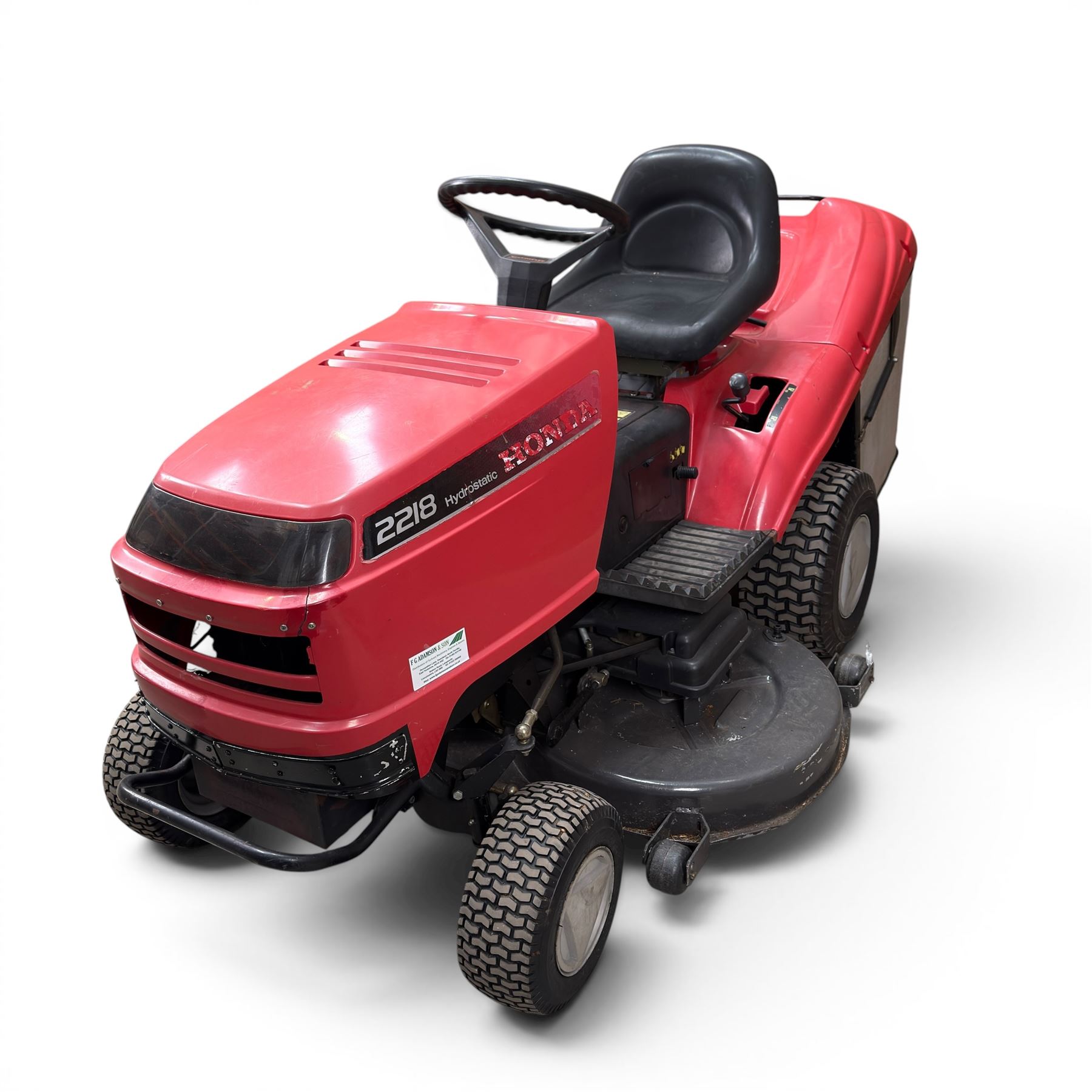 Honda 2218 hydrostatic petrol ride on lawn mower, GXV310 V-Twin, 18hp, 418 hours