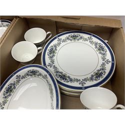 Royal Doulton Venetia patter dinner and tea wares, to include cups, saucers, dinner plates, small bowls, serving bowls, etc, in two boxes 