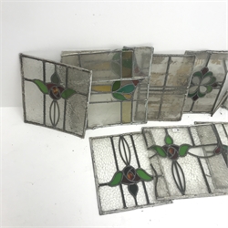 A quantity of approx. eight pieces of lead framed glass