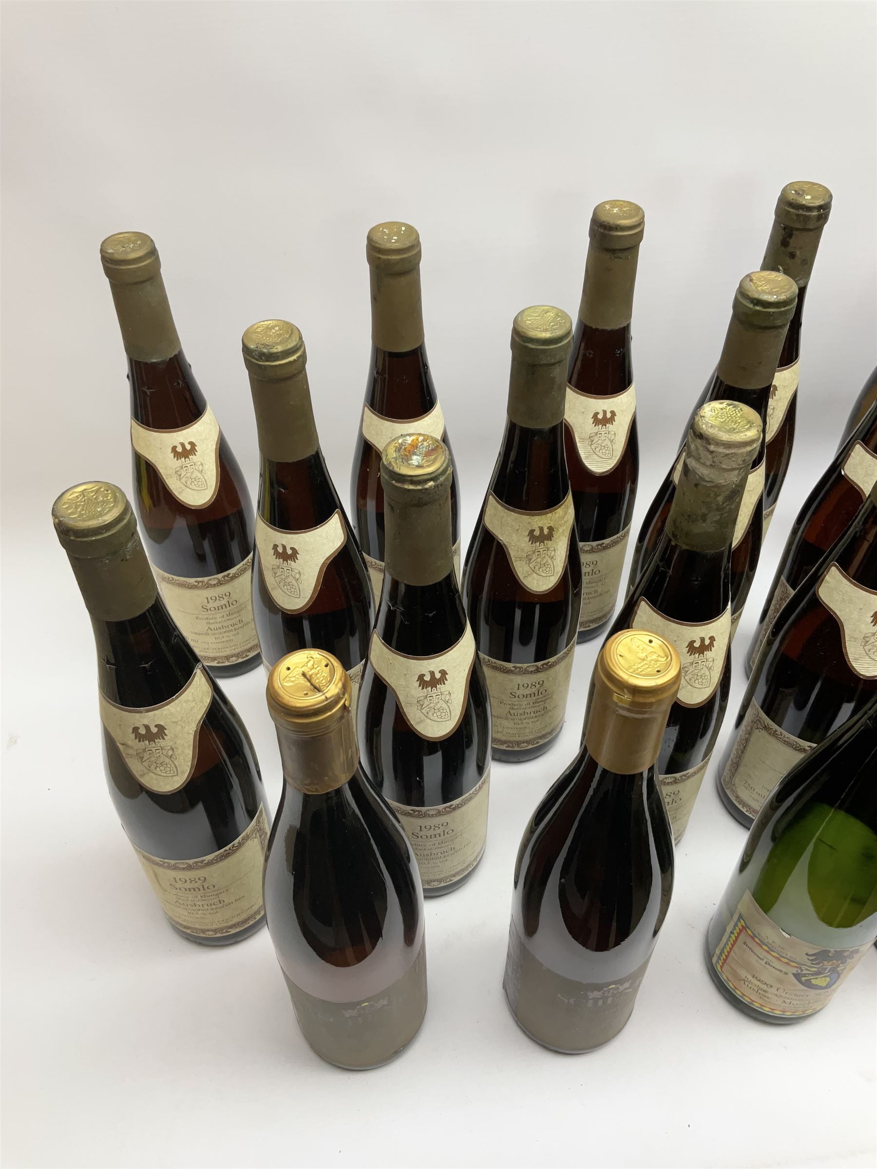 Mixed alcohol including Pieroth 1988 Bad Durkheimer Feuerberg 750ml, 10%vol, Ausbruch Muskat-Ottonel 1989 Somlo 750ml, 10.5%vol, Pieroth Blue 1991 Qualitatswein Nahe 750ml, 9.5%vol etc, various contents and proofs, 36 bottles