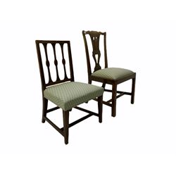 Two 19th century chairs, green upholstered seats
