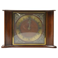 Two 8-day 20th century spring driven mantle clocks and an 8-day spring driven wall clock with a 7