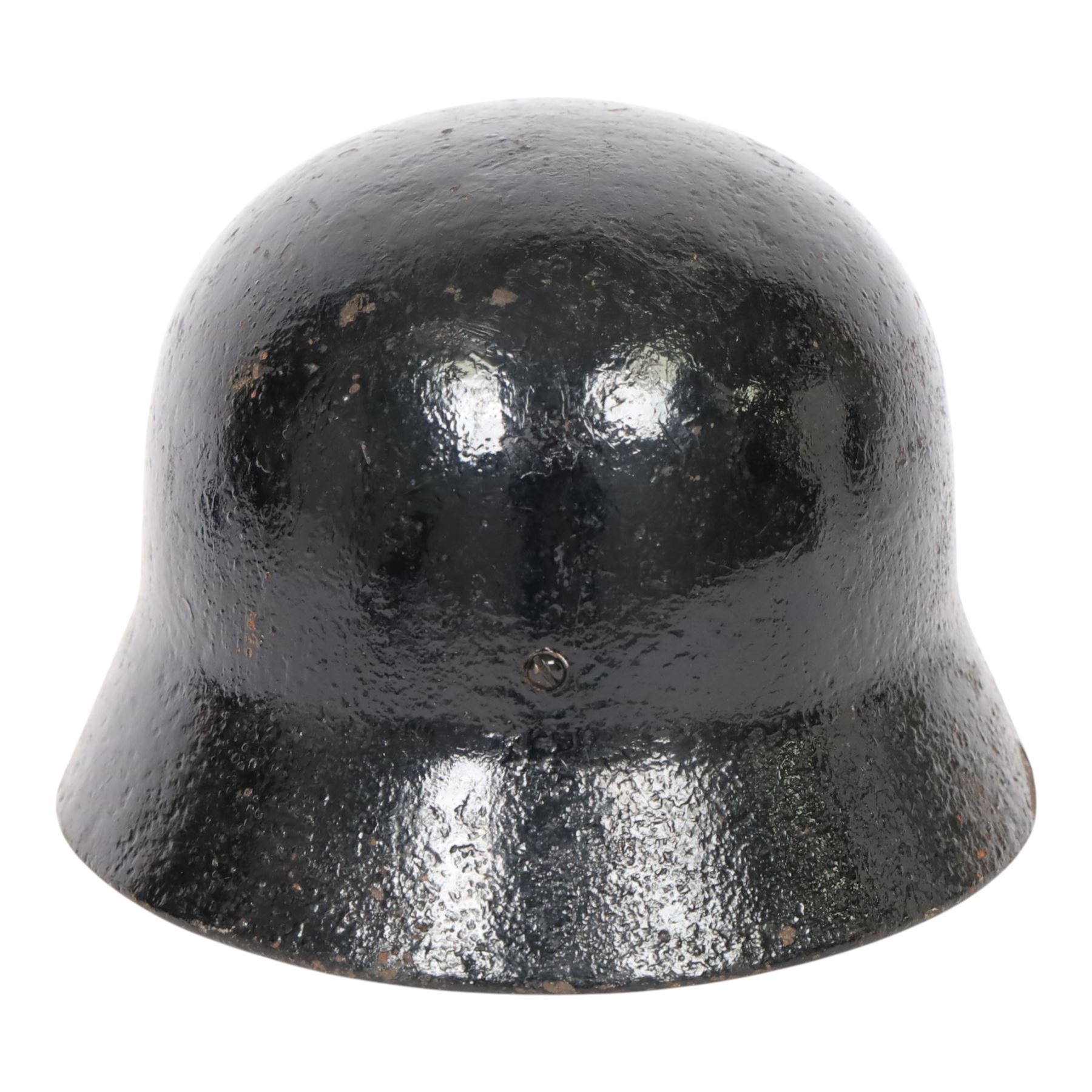 WWII Third Reich German double decals M40 steel combat helmet, with leather liner and chin strap