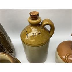 Stoneware flagon by Falkingbridge & Son Whitby together with other stoneware,ceramics and glass including plant pots, jars, vases etc, two boxes 