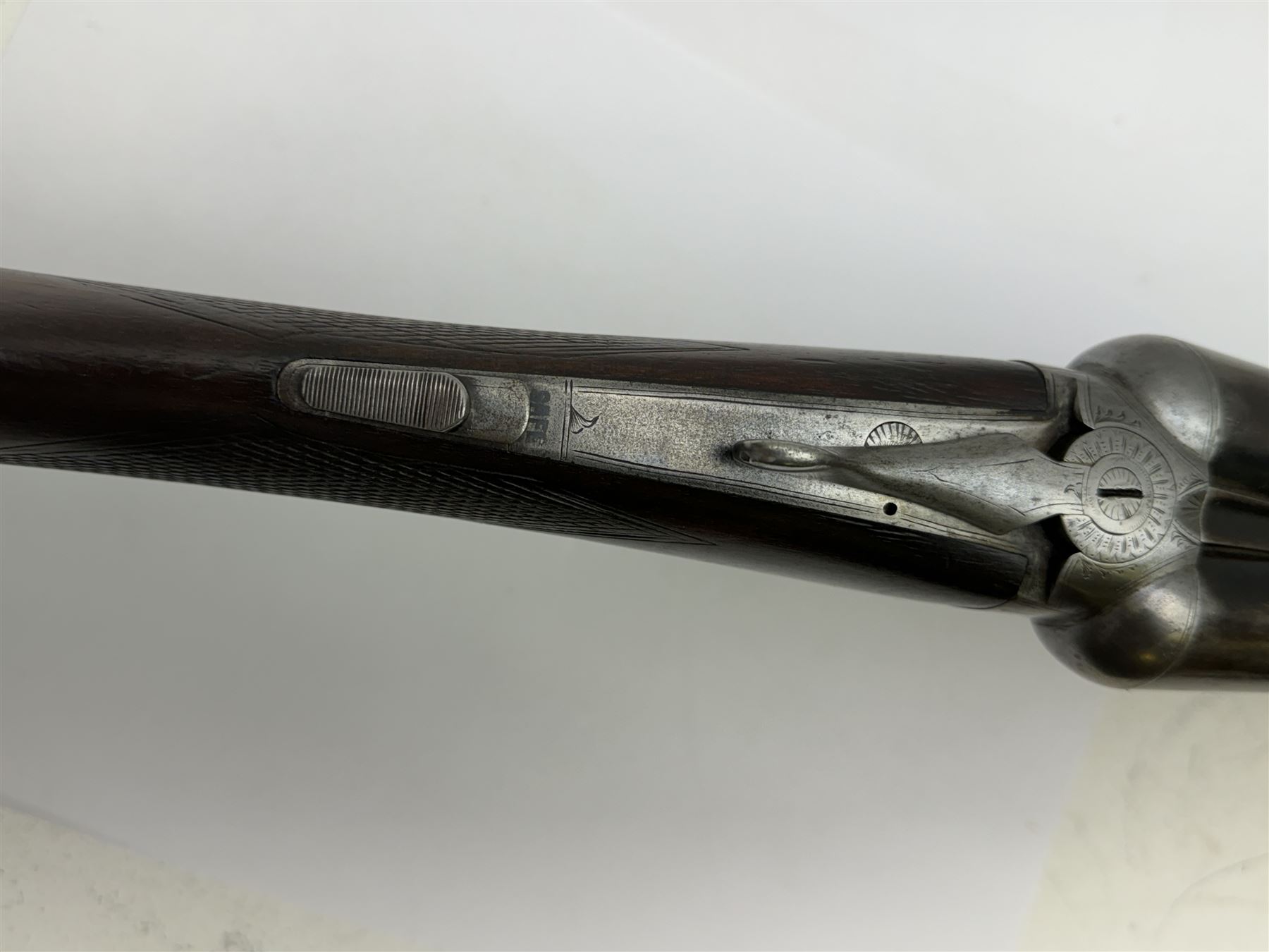 SHOTGUN CERTIFICATE REQUIRED - English 12-bore double trigger side by side double barrel shotgun serial no. 147696 