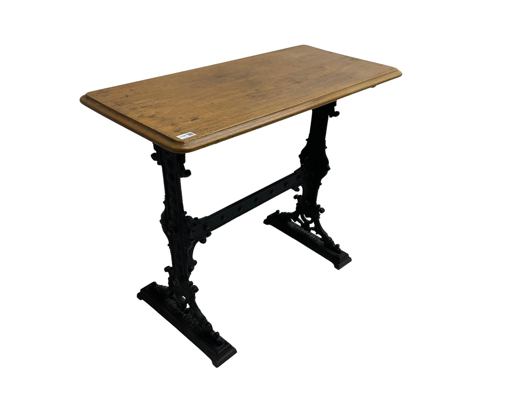 'Sheffield Bar Fitters' Caskell & Chambers Ltd. - walnut and cast iron table 