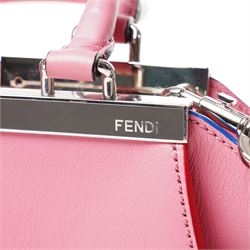 Fendi - ‘3Jours’ Mini Bag, from the Resort 2016 collection, in Wanita pink calfskin leather with blue, red and lime green trimming and silver-tone hardware, with twin top handles and detachable shoulder or crossbody strap, unused with original dust bag