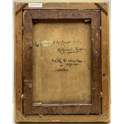 William Kay Blacklock (British 1872-1944): 'A Corner of the Market Place Richmond Yorkshire', oil on canvas signed, titled signed and dated 1895 verso 40cm x 29cm