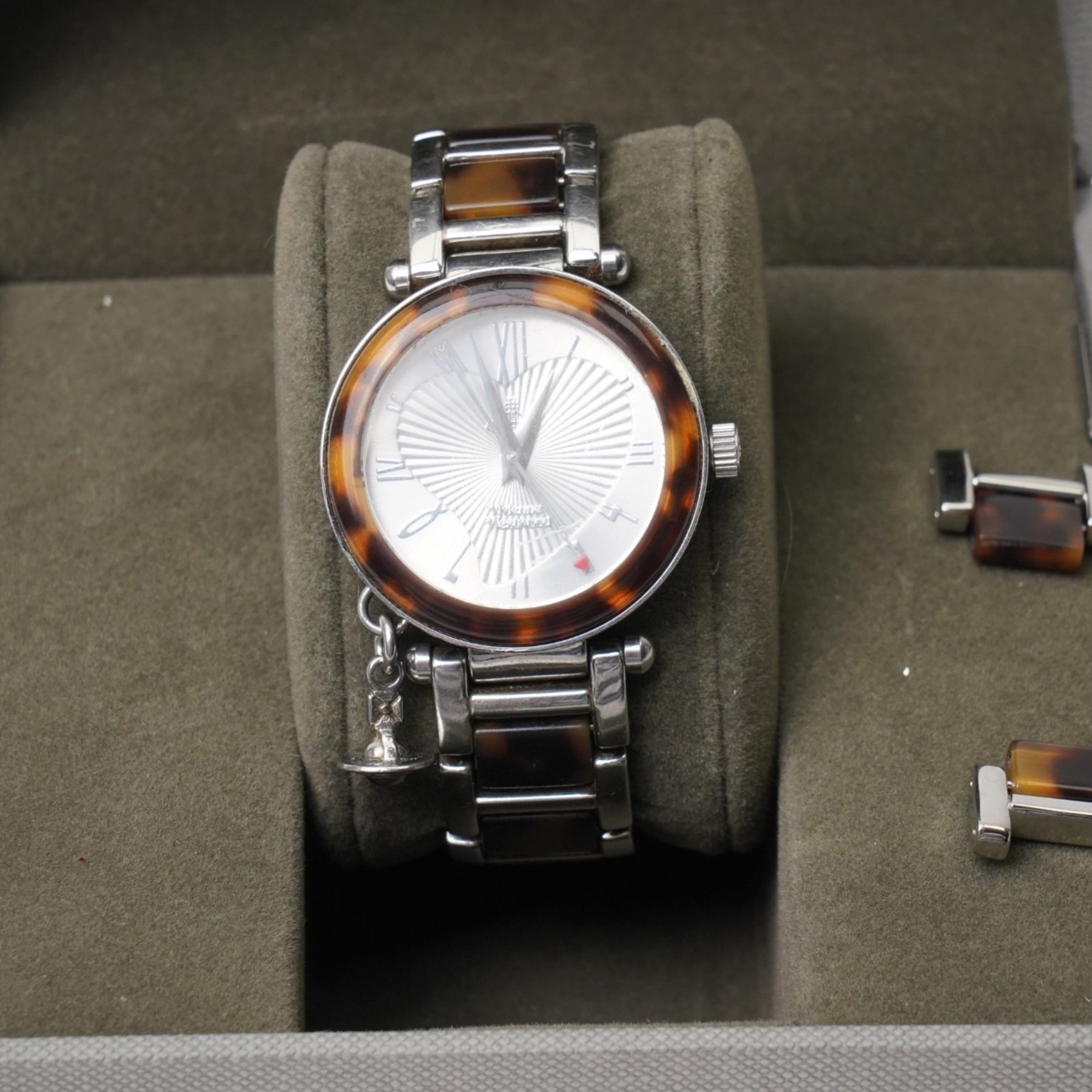 Vivienne Westwood ladies quartz orb wristwatch, on stainless steel strap, boxed