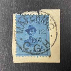 Second Boer War interest, General Baden Powell 1900 threepence stamp, used with 'Mafeking 1900 C.G.H' postmark, on piece 