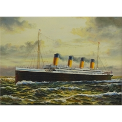  L Williams (Mid/late 20th century): Ship's Portrait - RMS Titanic, oil on board signed 30cm x 40cm  