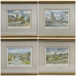 Ken Burton (Northern British contemporary): 'Helmsley Yorkshire'; 'Hawes Yorkshire'; 'Keswick and Cumberland' and 'Richmond Yorkshire', set four limited edition colour prints signed titled and numbered /600, 19cm x 13cm (4)