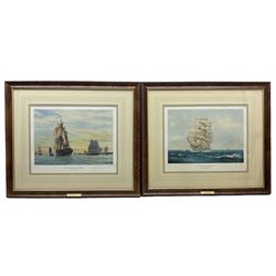 Terence Storey (British 1923-2018): 'The Lawhill' and Mark Richard Myers (American 1945-): 'HMS Resolution', pair limited edition colour prints signed and numbered 132/750 and 119/750 in pencil, and a further print (3)