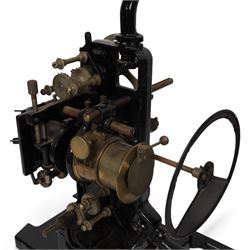 No. 1 Maltese Cross Empire lantern by W. Butcher & Sons together with a brass and black-japanned cine projector
