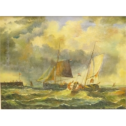  Boats Coming into Shore, early 20th century oil on canvas unsigned  29.5cm x 39.5cm  