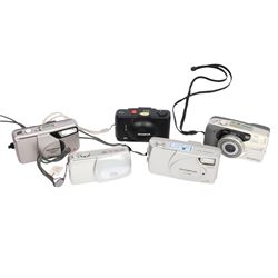 Five Olympus compact digital cameras, comprising Superzoom 800S, Camedia C-450 Zoom, Super...