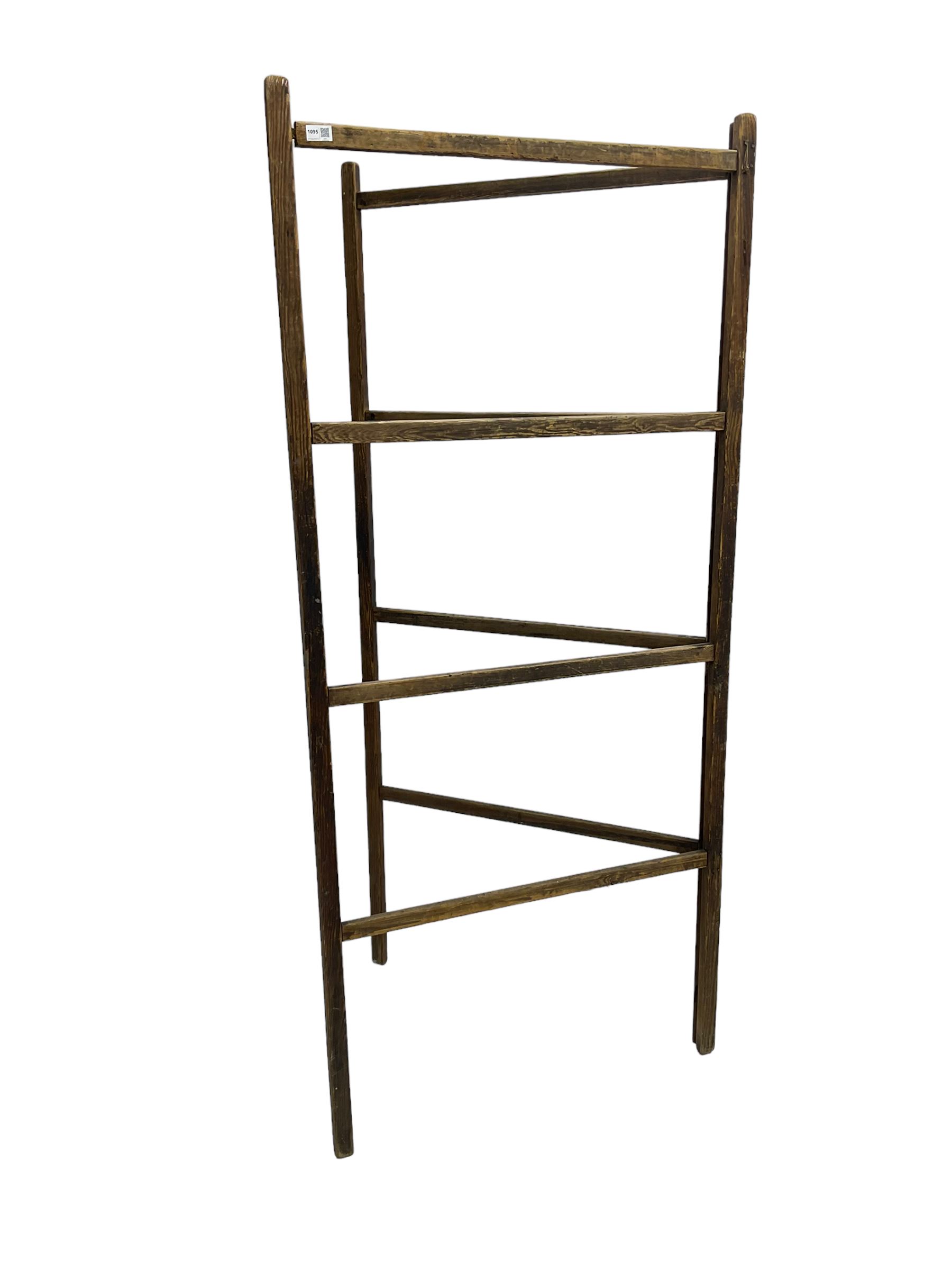 Late 19th century French pine drying rack or clothes horse