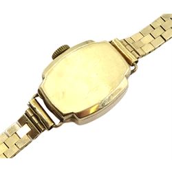 Widdop 9ct gold ladies, manual wind bracelet wristwatch, hallmarked