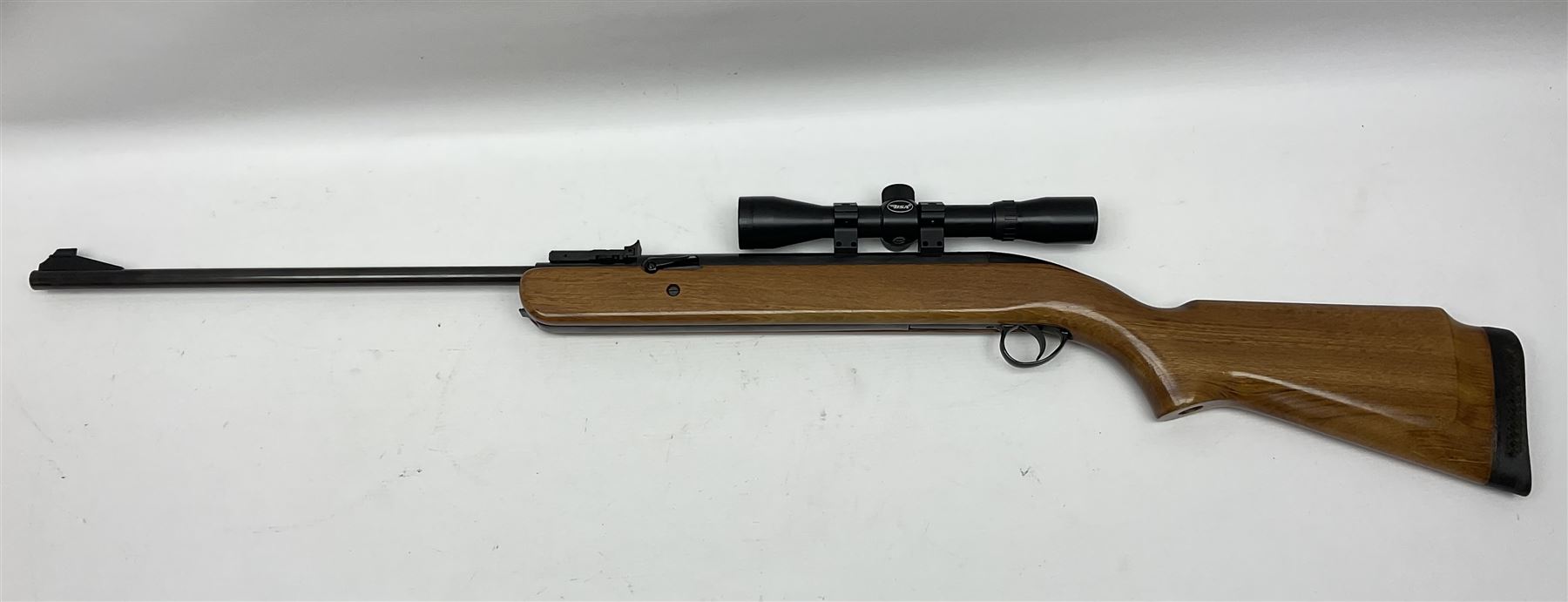 BSA 22 caliber air riffle with telescopic sight, in Fambeau hard case