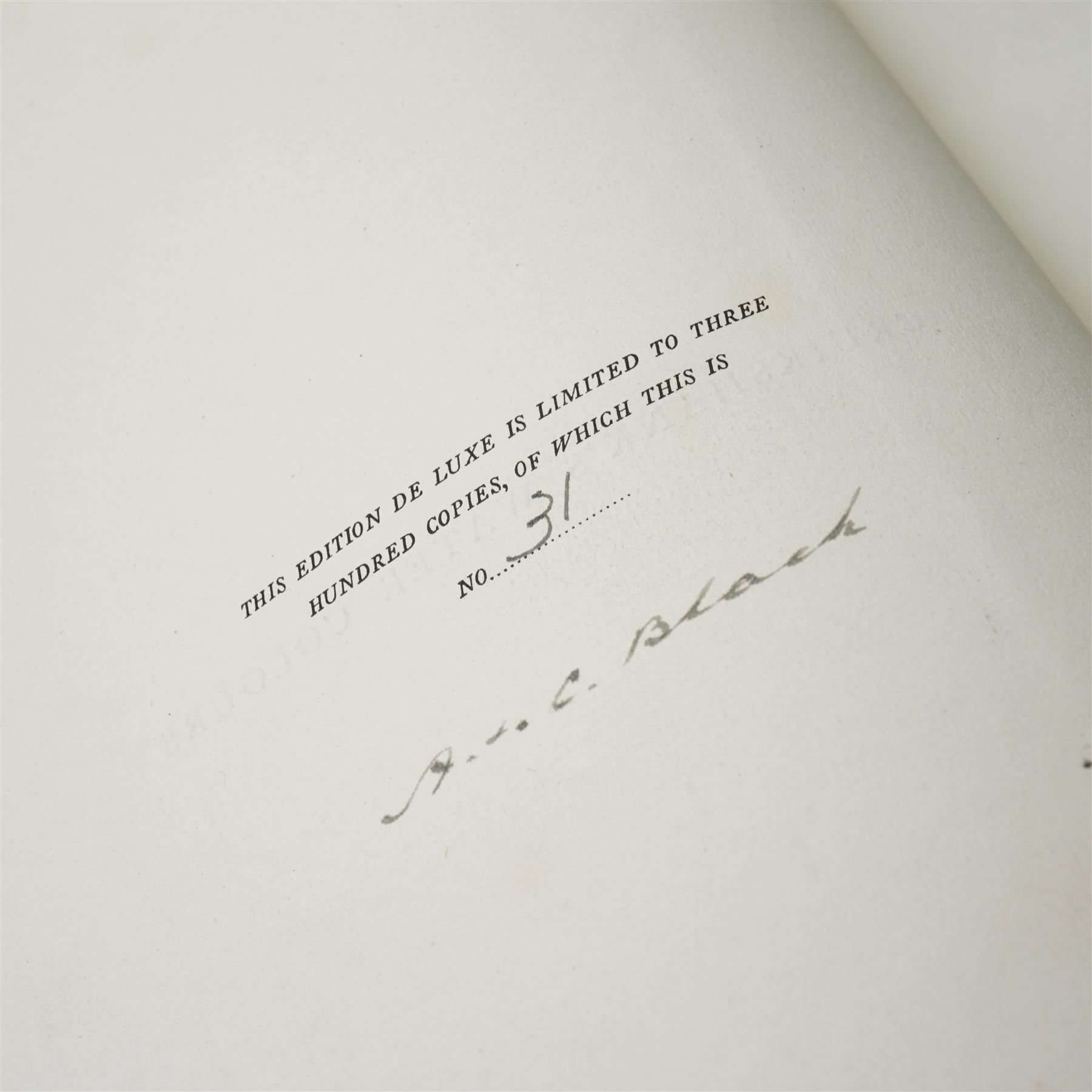 Large collection of Mortimer Menpes and AC Black travel books including notable limited and signed volumes 'Durbar' signed 888/1000, 'Paris' de-luxe edition 147/500, 'Cruikshank's Water-Colours' signed 31/300, 'Yorkshire Coast & Moorland Scenes' signed by Gordon Home 150/200 etc approx 100 volumes