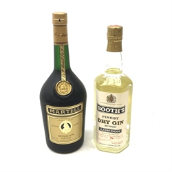  Booth's Finest Dry Gin 70% Proof, 1963 & a bottle of Martell Medaillon Cognac, 1 ltr (2)  