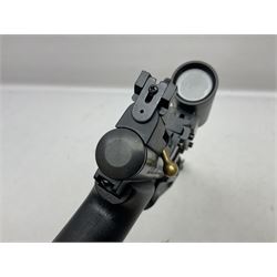 Crosman Model 2250B .22 cal. CO2 rifle, with PAO red dot sight and skeleton stock, serial no.221B76447, L77.5cm overall  NB: AGE RESTRICTIONS APPLY TO THE PURCHASE OF AIR WEAPONS.