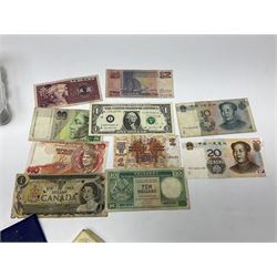 Harry Potter 'Gringotts Savings Book Coin Collection', various commemorative crowns, pre-decimal coinage, United States of America one dollar banknote etc